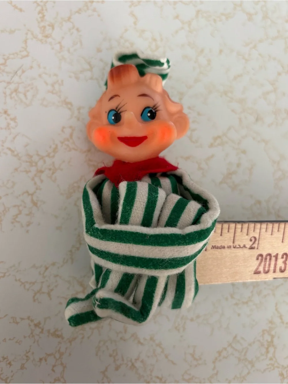 2 Vintage pixie elf shelf huggers Rubber head from Japan 9” and 14”.